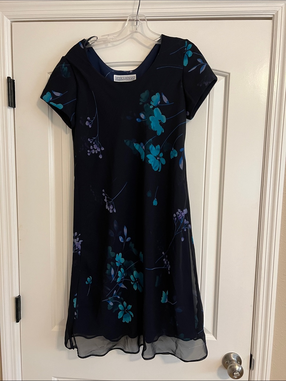 Jessica Howard Dark Blue Dress with Floral Print